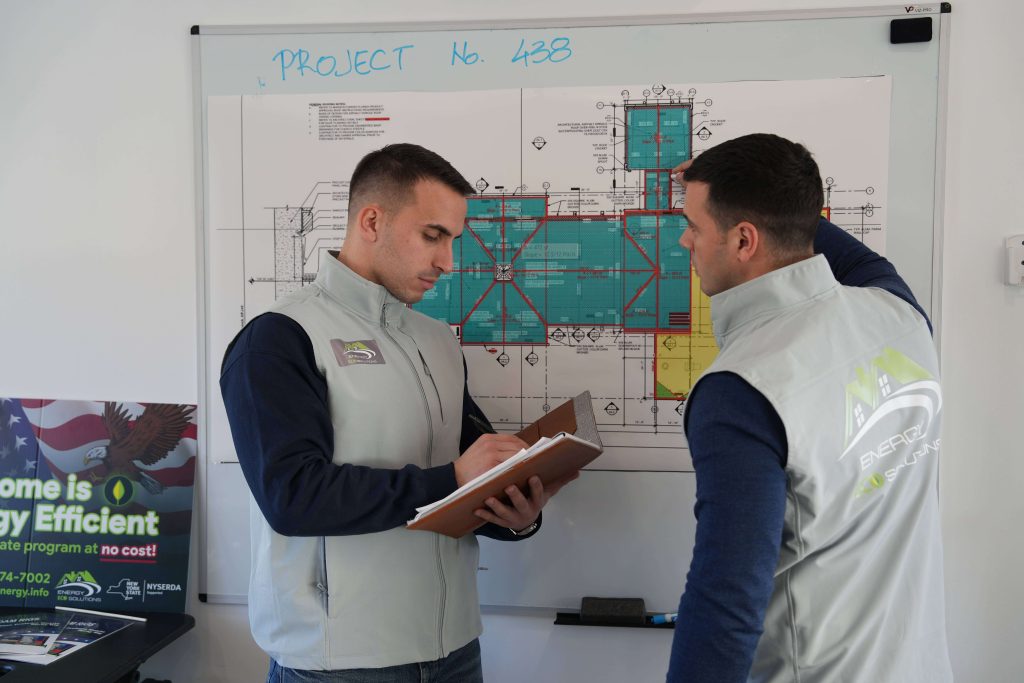 energy eco solutions stuff in the office making plan for a future work